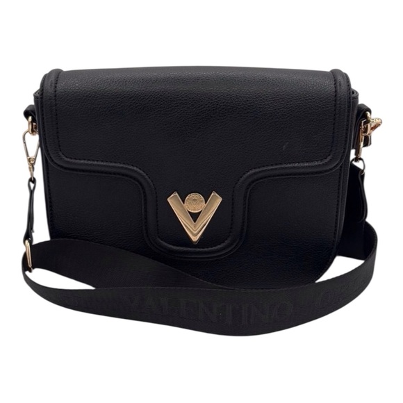 Valentino Orlandi Handbags - Valentino Black Crossbody Bag with Gold Accents